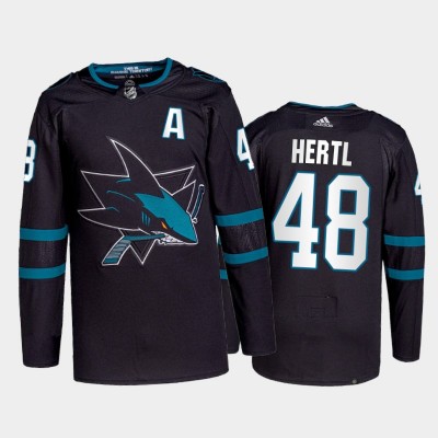 Adidas San Jose Sharks #48 Tomas Hertl Men's 202122 Alternate Authentic NHL Jersey Black